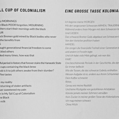 Diyan Antonio Duke, 2021, A Tall Cup Of Colonialism, Gedicht