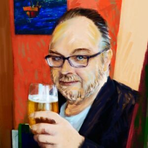 Selbstportrait Andreas Wick (im Stil von Max Ernst)